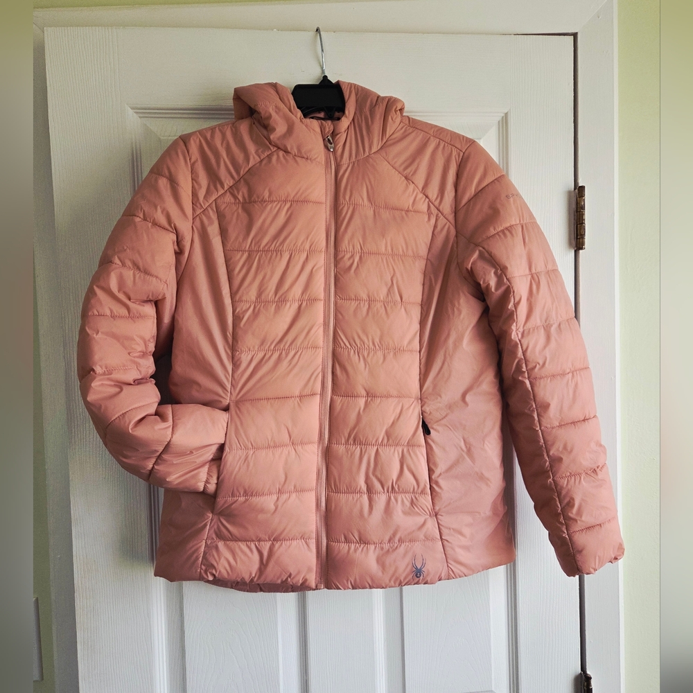 Spyder ✨️ Women's Pink Hooded Puffer  Lightweight Jacket Size M